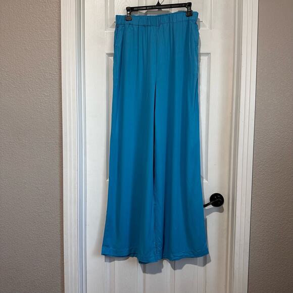 Victoriouslogan The Drop  Women's Wide Leg Pull On Pant Blue Large - Picture 11 of 16